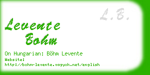 levente bohm business card