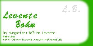 levente bohm business card